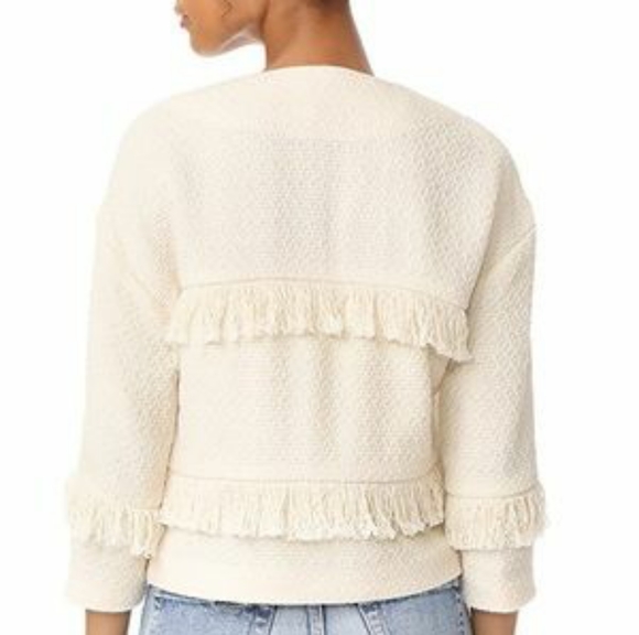 Joie Porcelain Jacoba Fringe Jacket Size Small - Picture 3 of 12